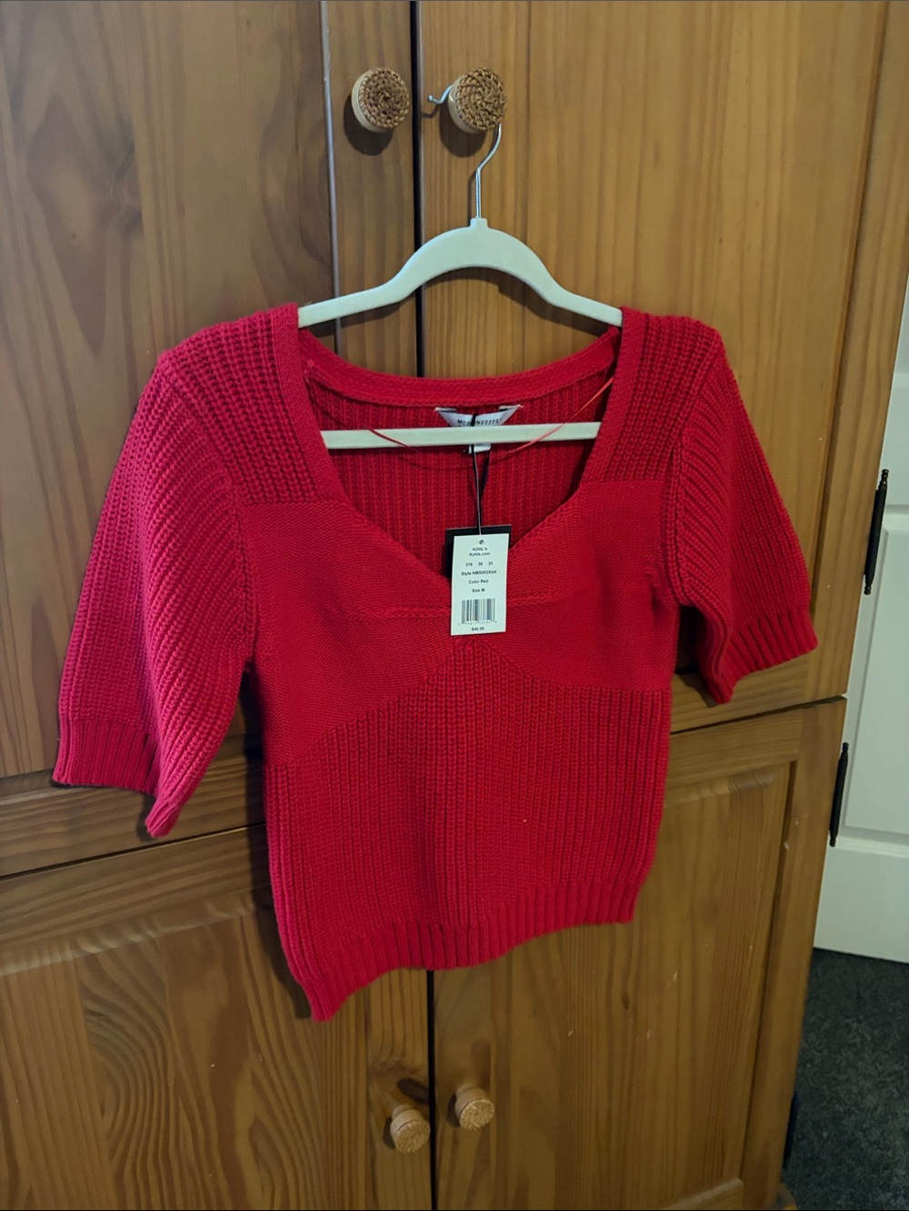 Modern Supply by Sanctuary Red Knit Short-Sleeve Sweater